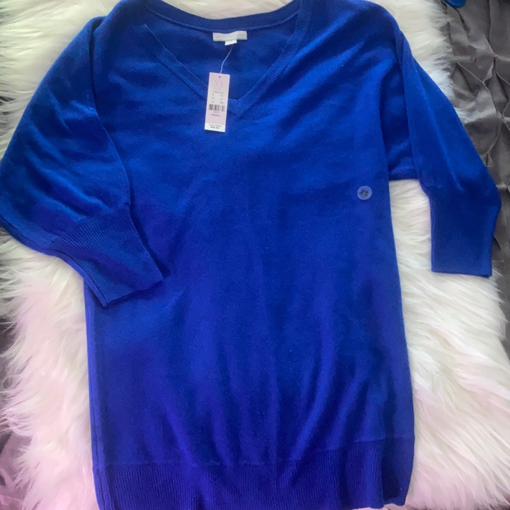NWT v neck quarter sleeve sweater